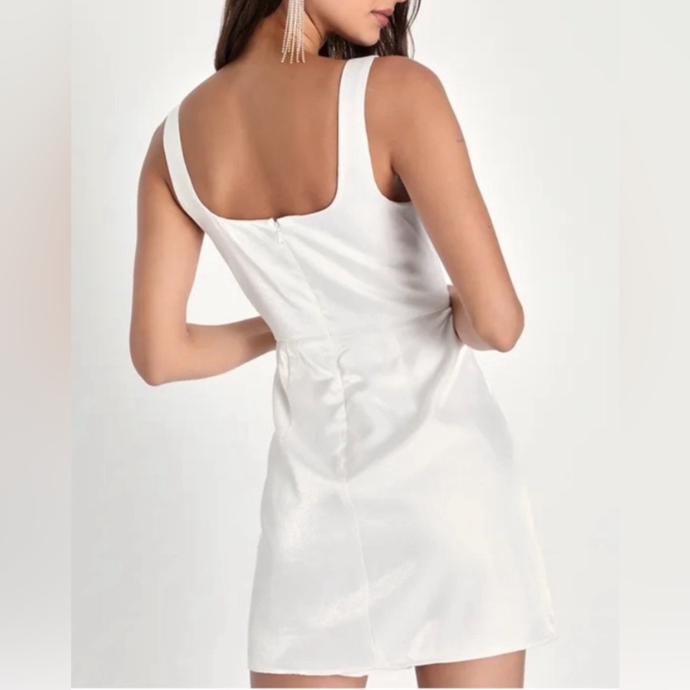 Lulu's White Square Neck Sleeveless Mini Dress - Picture 2 of 13
